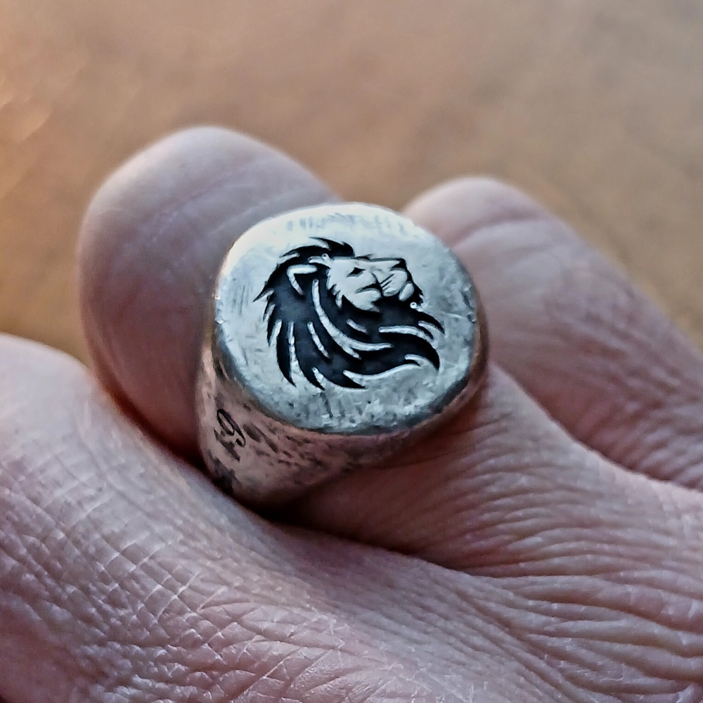 Men's Silver Lion Head Ring